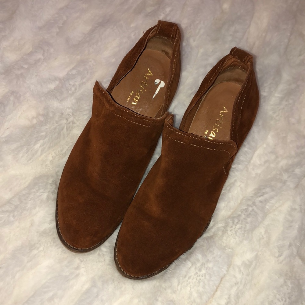 Suede leather booties size 7